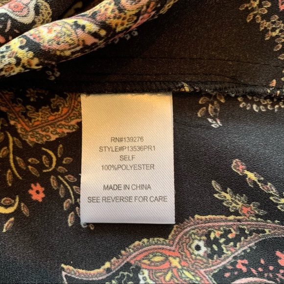 Daniel Rainn Cap Sleeve Popover Top  with V Neck & Pleating sz PL - Picture 6 of 9